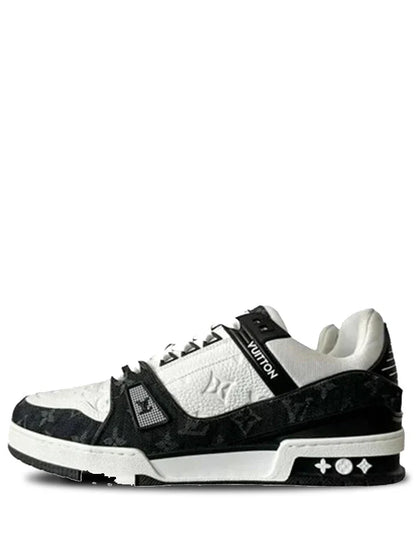 . vuitton trainer black white