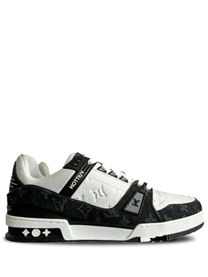 . vuitton trainer black white