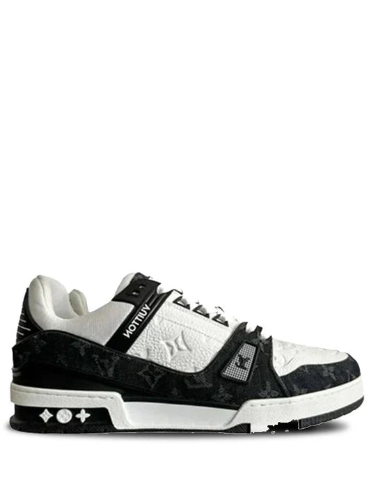 . vuitton trainer black white